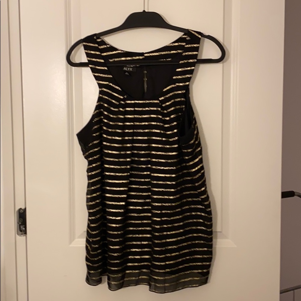 🌼 Alyx Women’s Sleeveless Tank XL Black & Gold Blouse